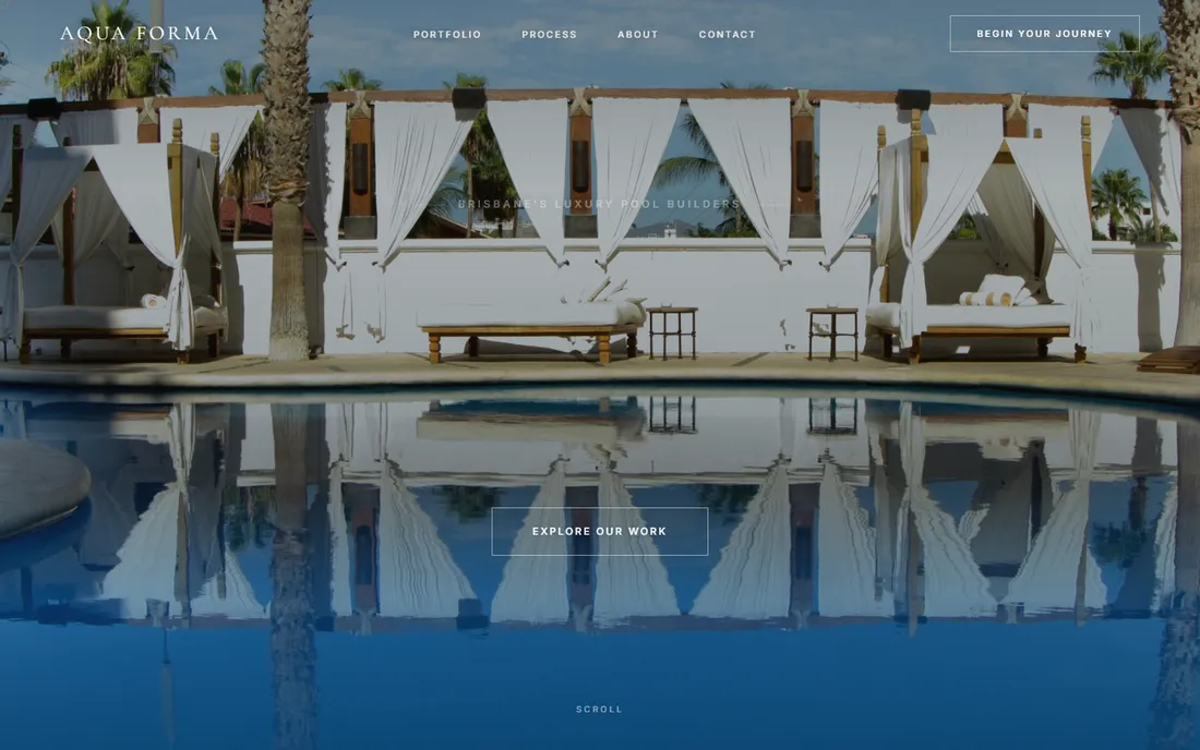 Aqua Forma pool builder concept homepage