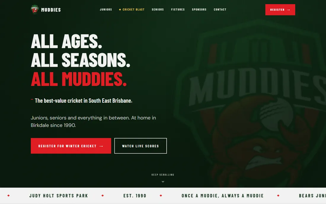 Muddies Cricket Club homepage